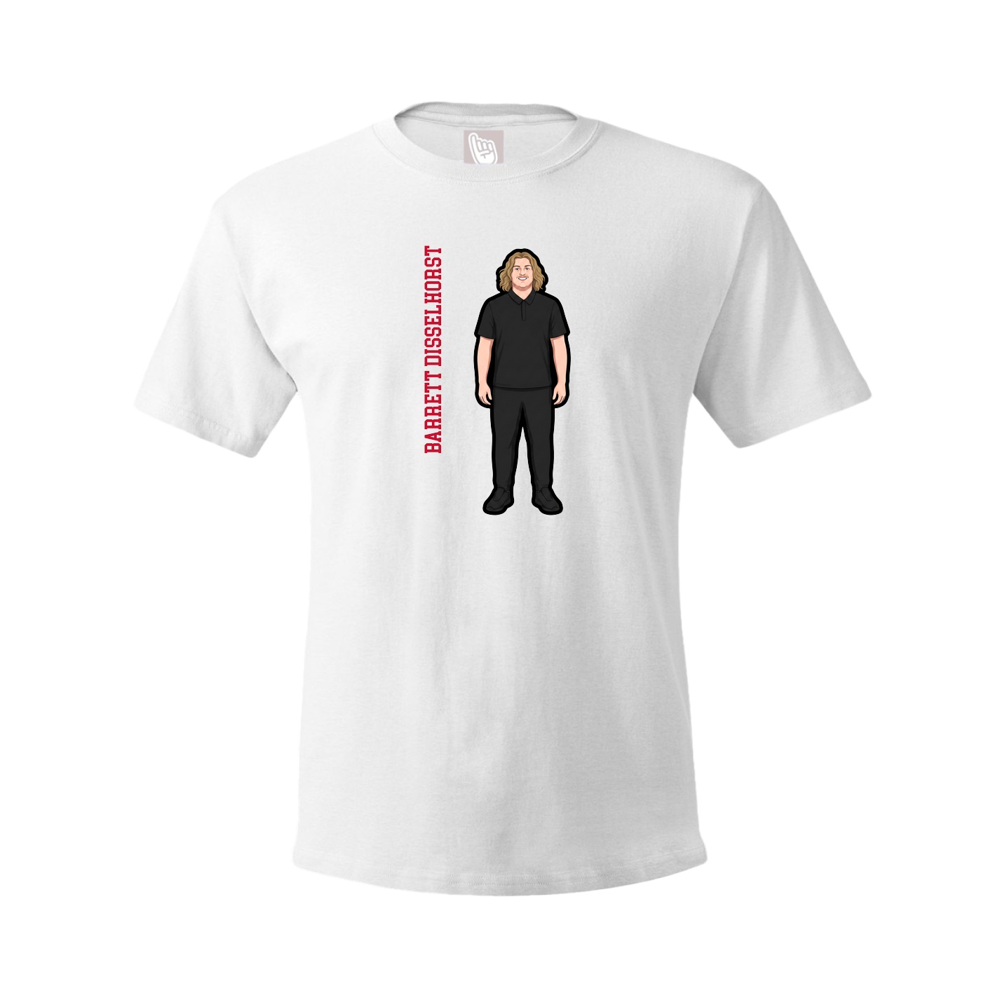 Youth Tee — Name Vertical in White
