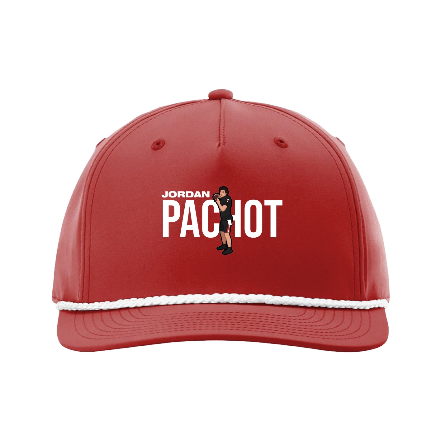 Five-Panel Classic Rope Cap — Player Name in Red