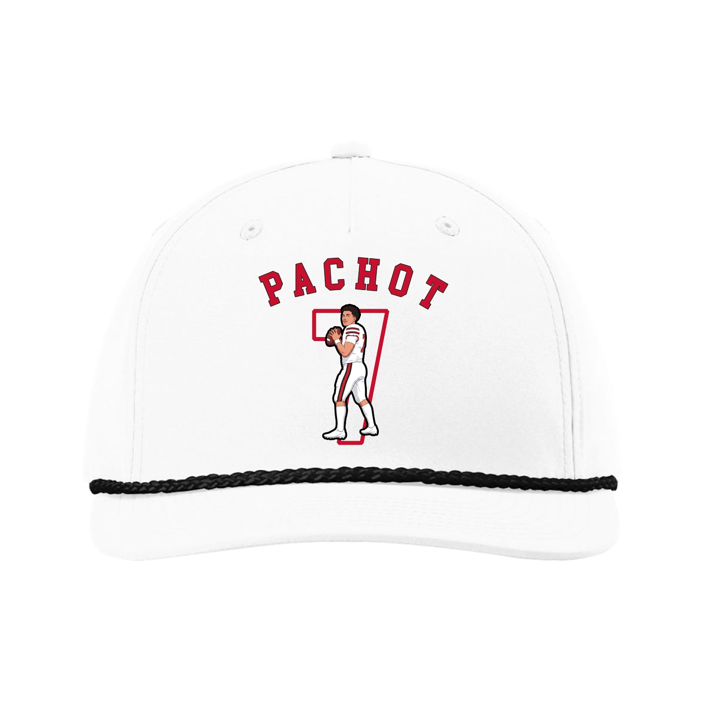 Five-Panel Classic Rope Cap — Shirsey Arch in White