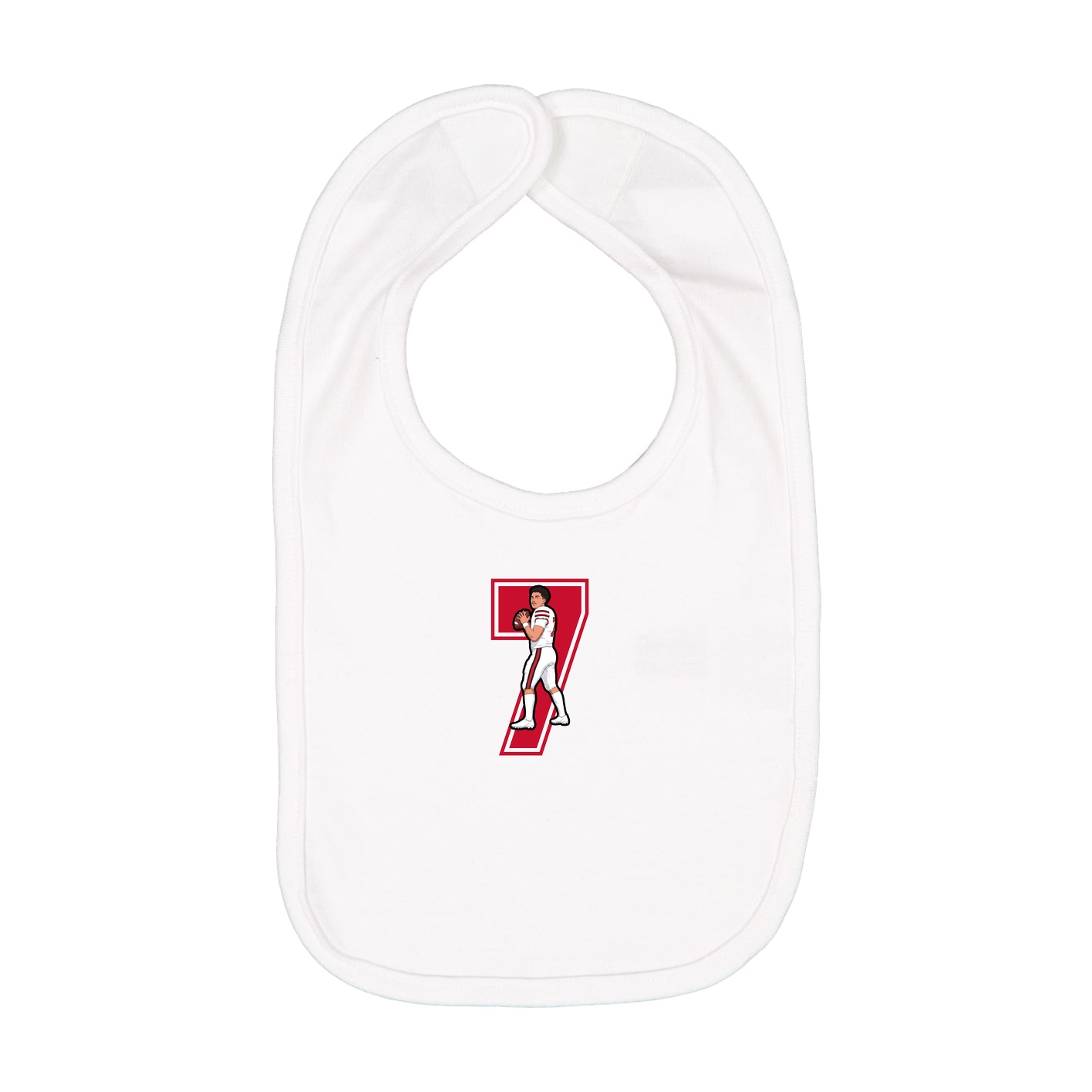 Infant Bib — Number in White
