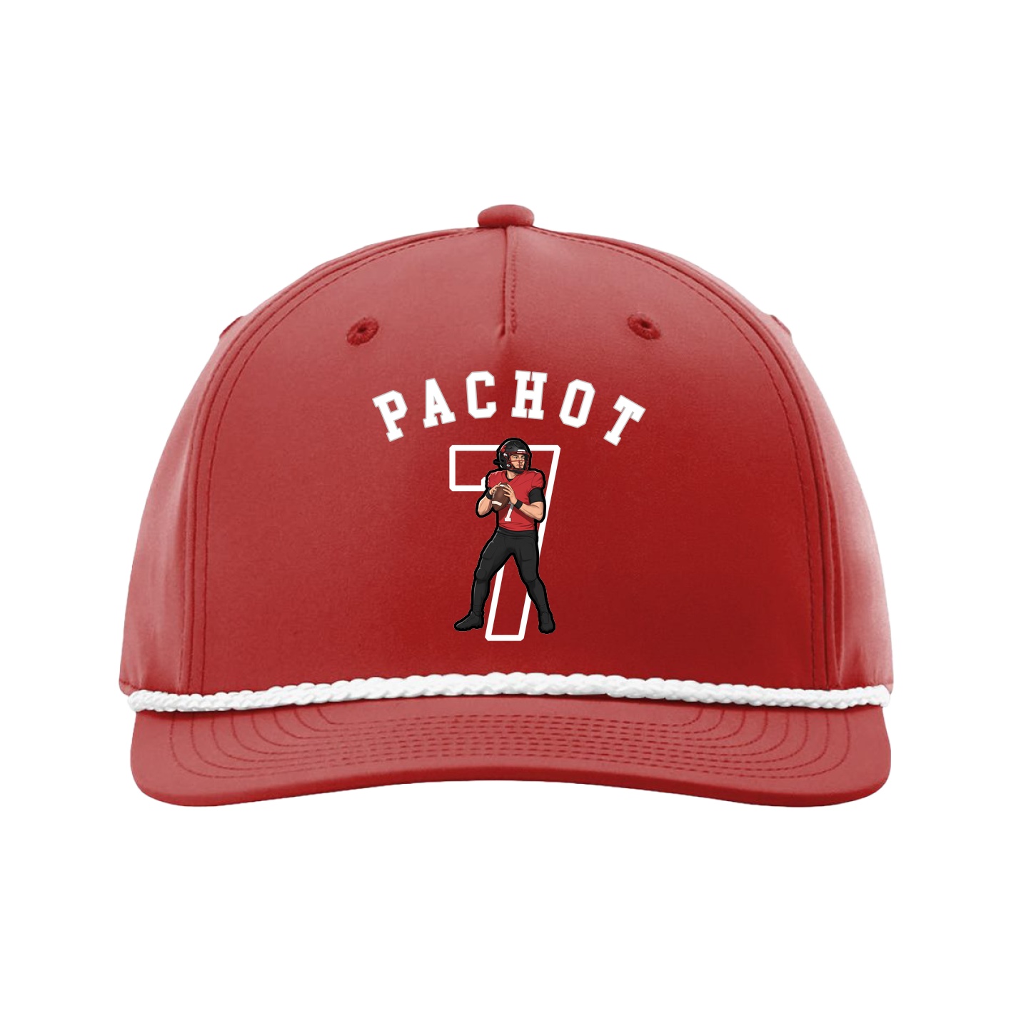 Five-Panel Classic Rope Cap — Shirsey Arch in Red