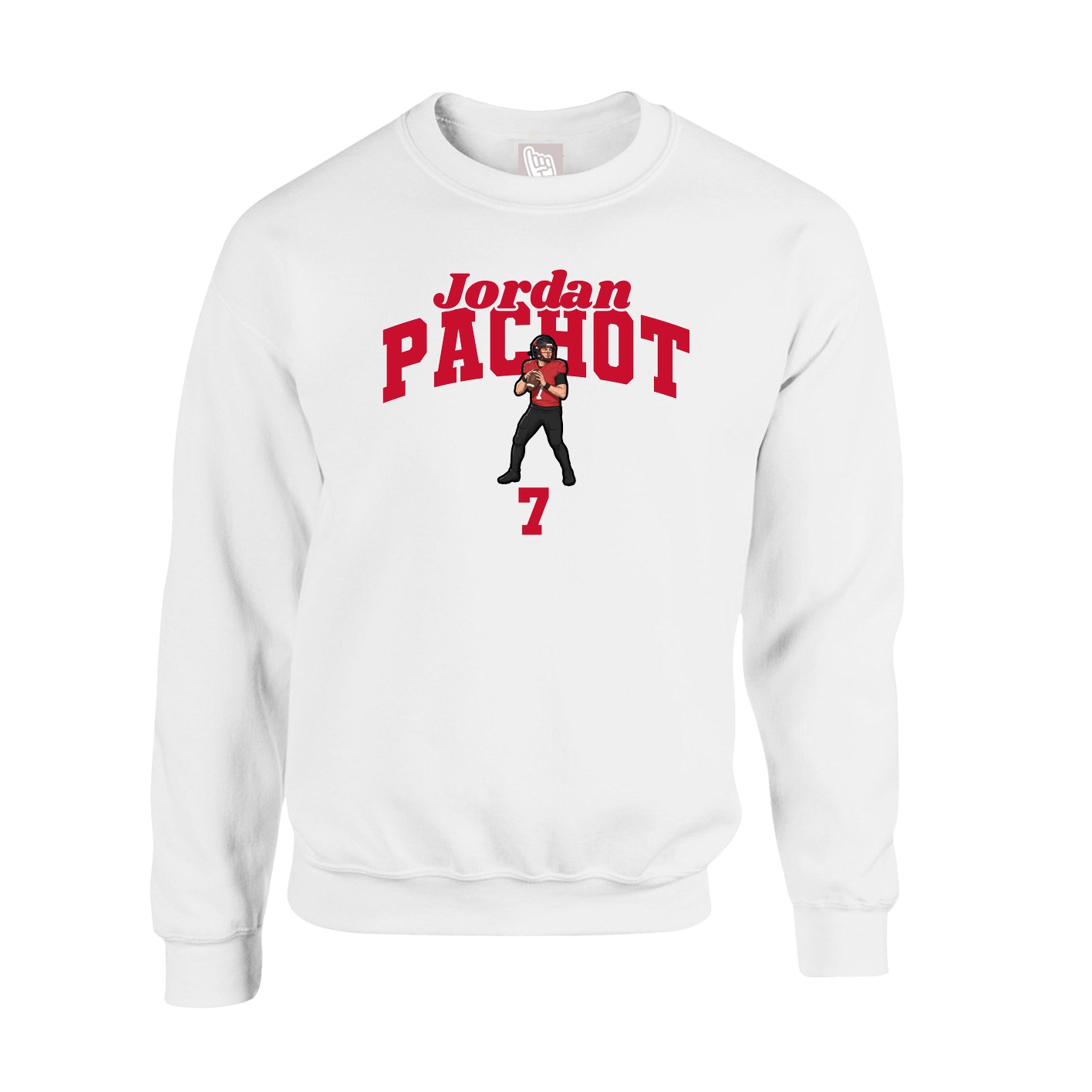 Fleece Crew — Signature Arch in White