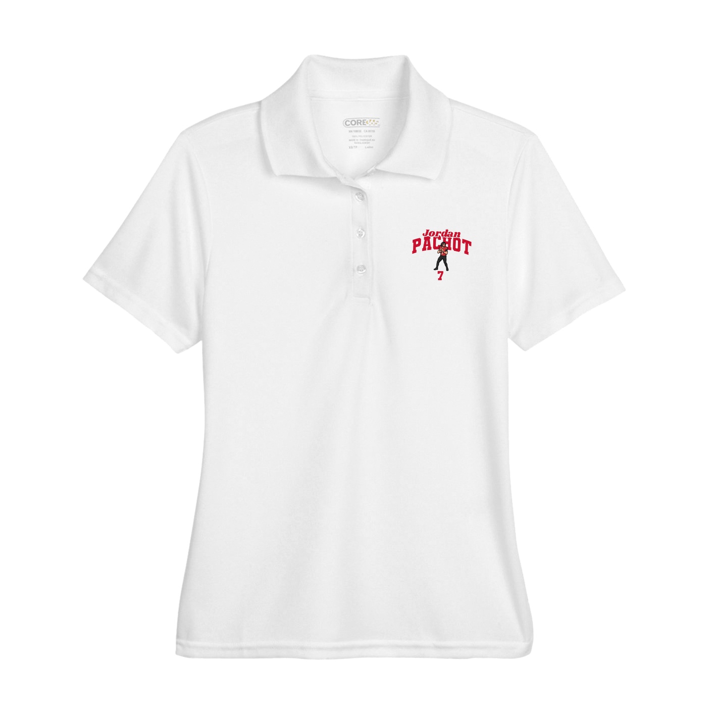 Womens Performance Polo — Signature Arch in White