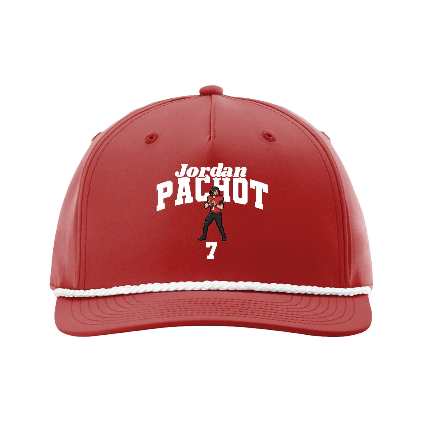 Five-Panel Classic Rope Cap — Signature Arch in Red