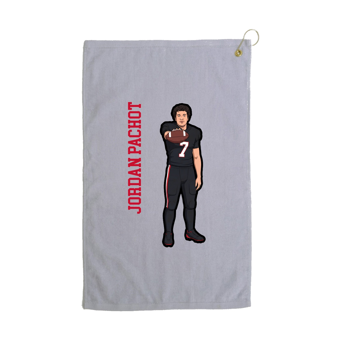 Golf Towel — Name Vertical in Grey