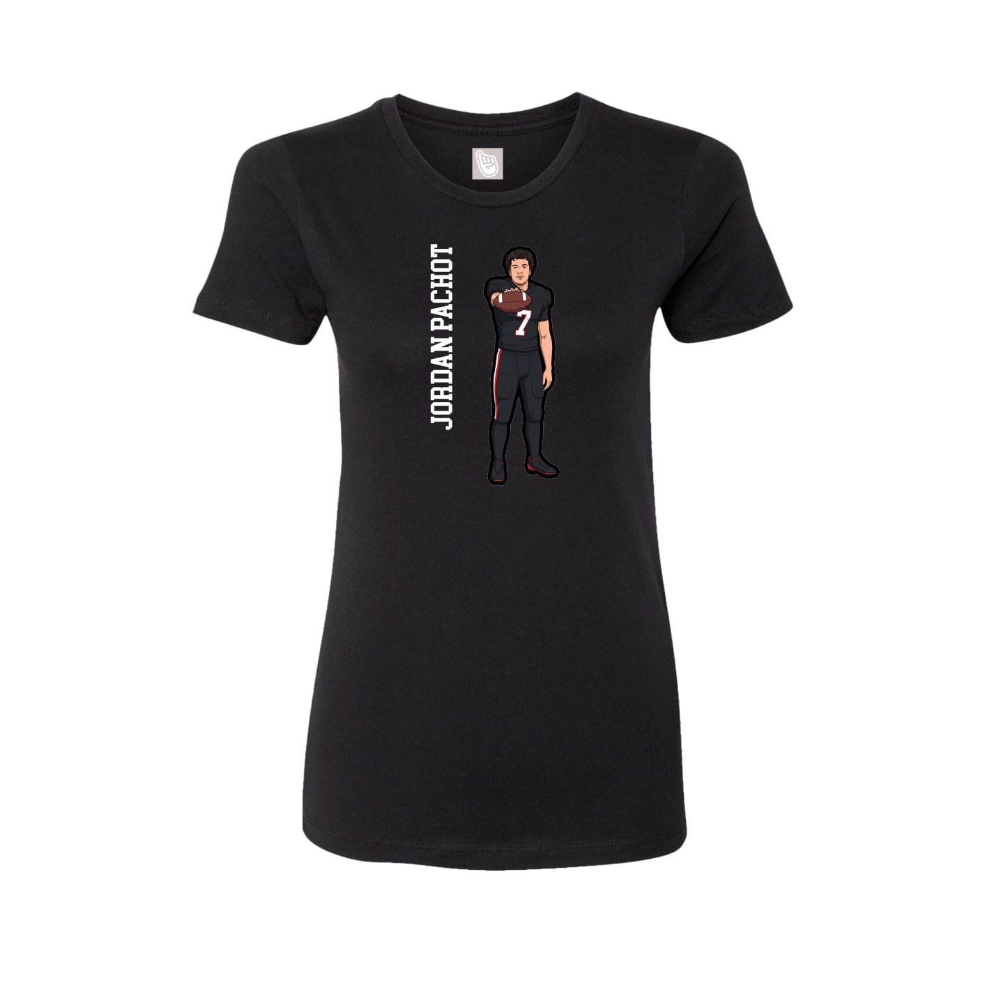 Womens Tee — Name Vertical in Black