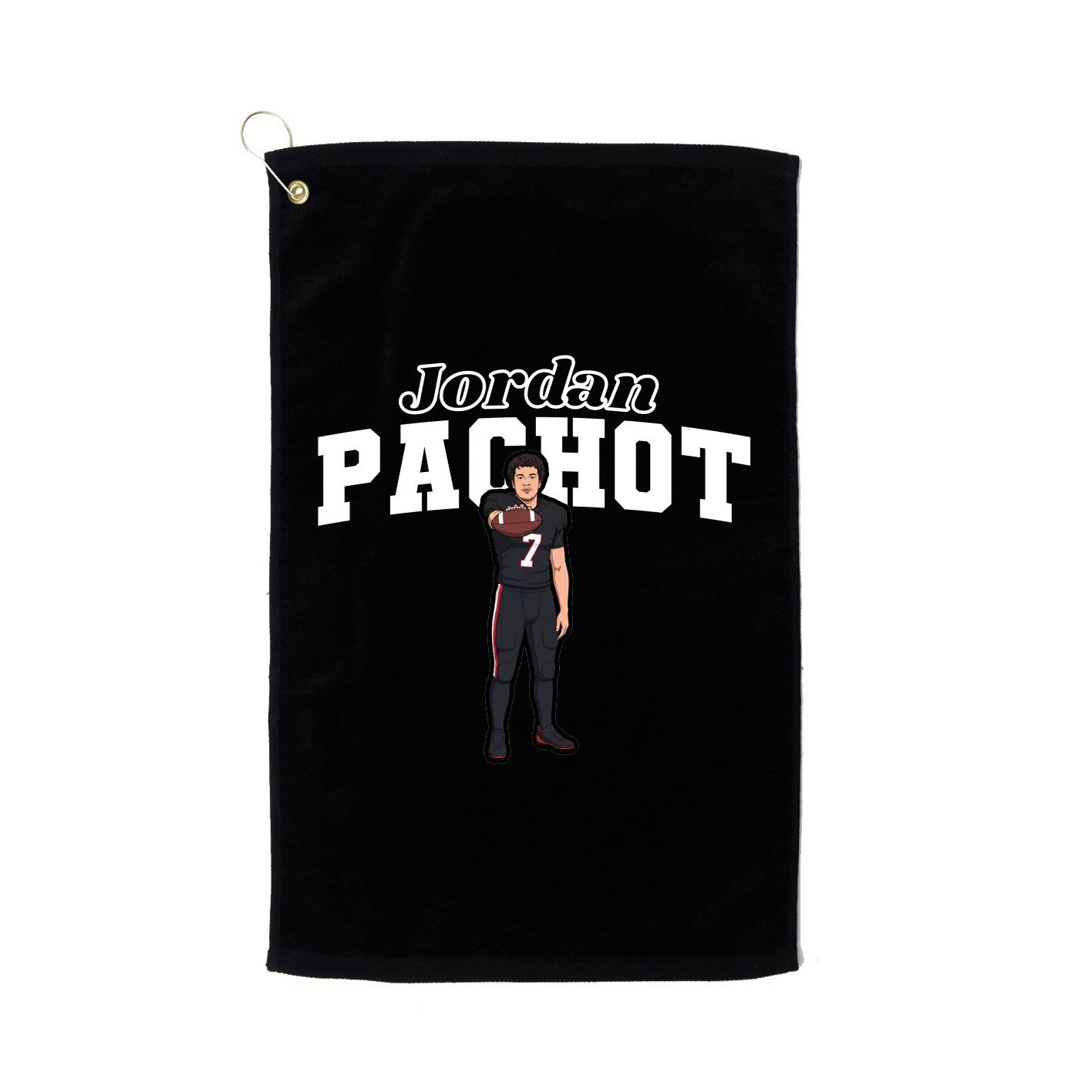 Golf Towel — Name Arch in Black