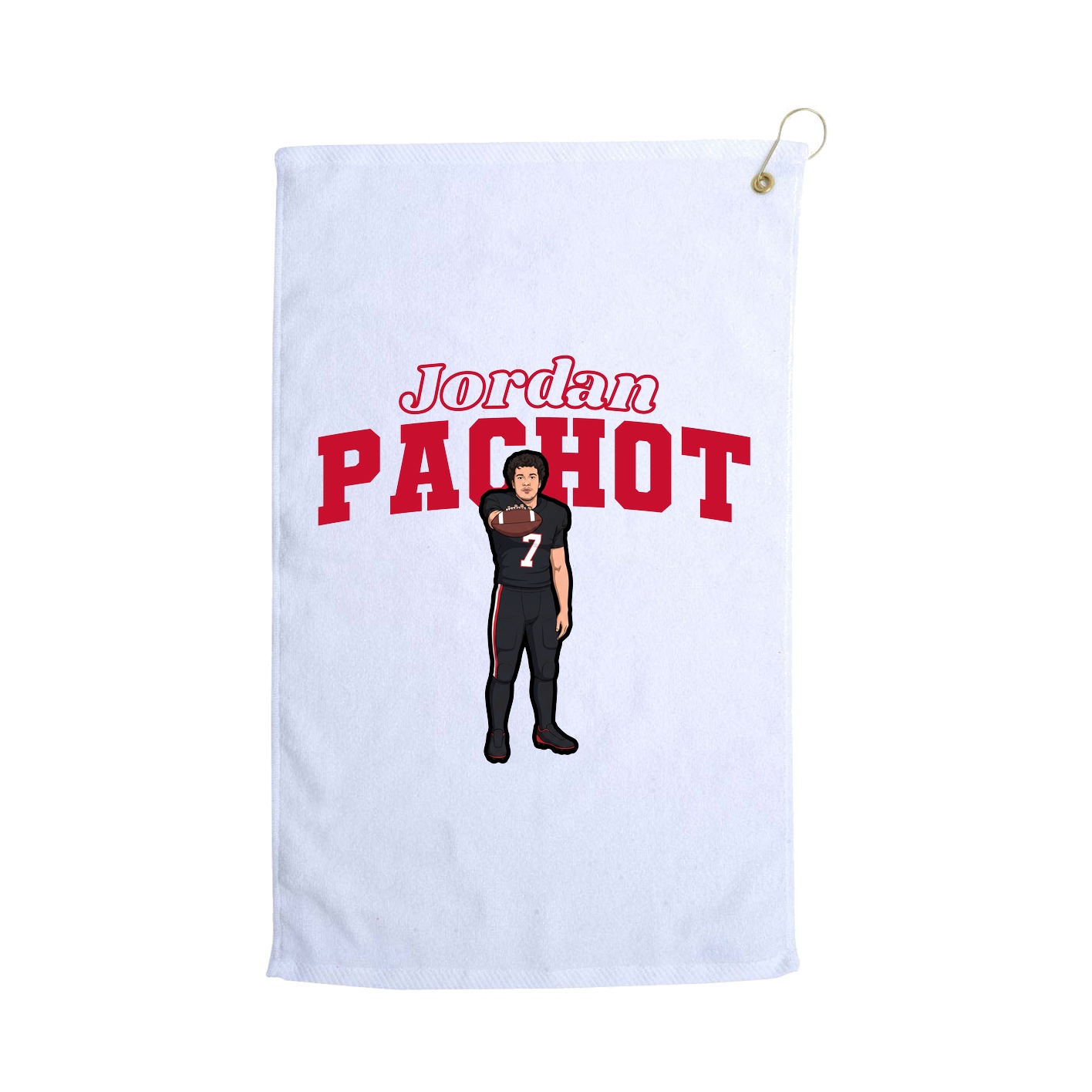 Golf Towel — Name Arch in White
