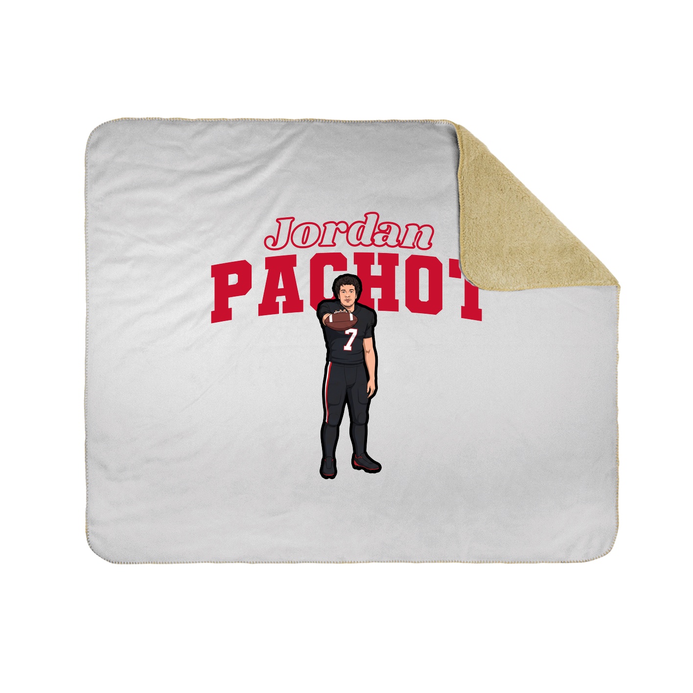 Throw Blanket — Name Arch in White