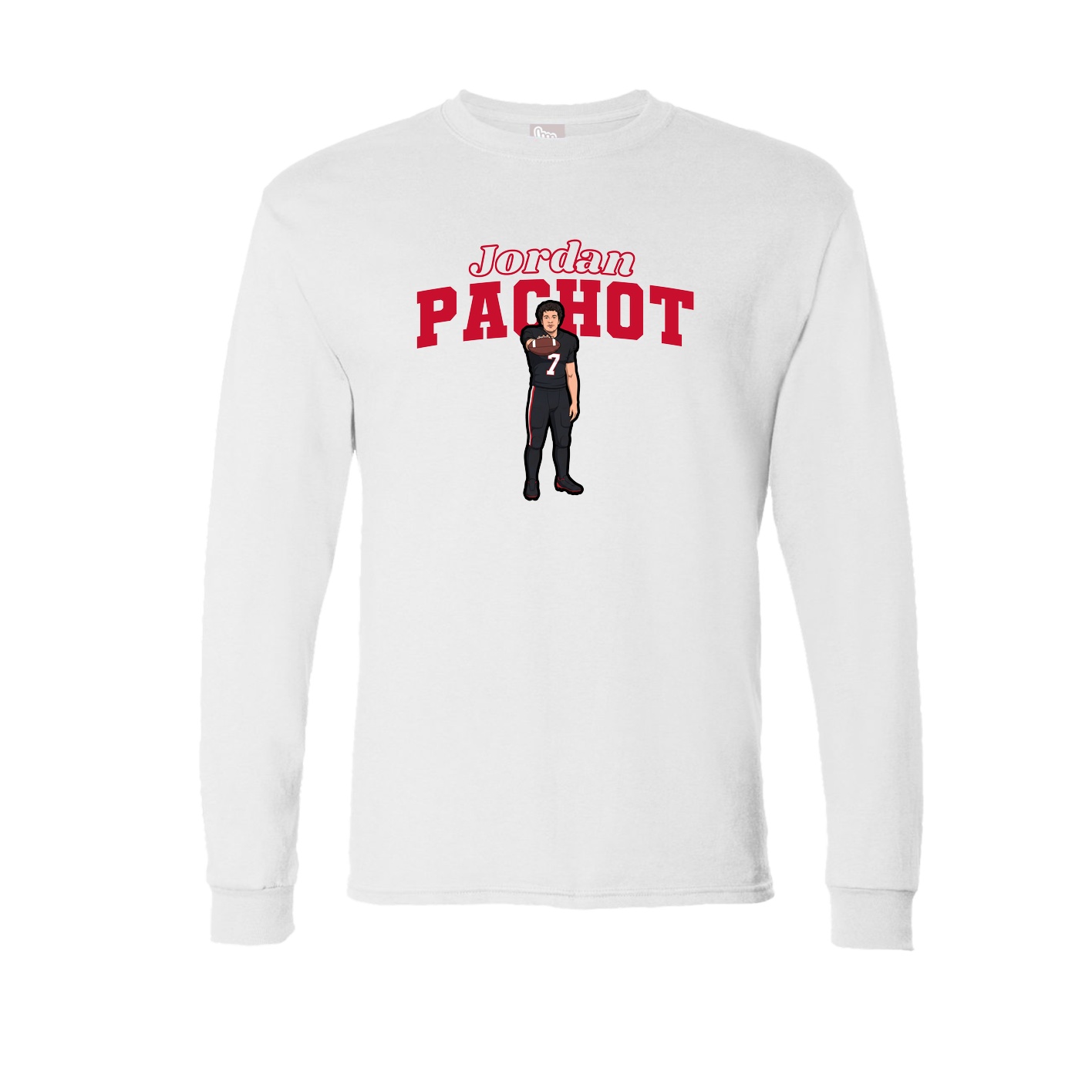 Long Sleeve Tee — Name Arch in White