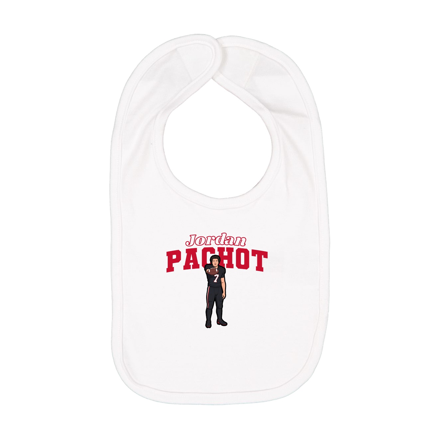 Infant Bib — Name Arch in White