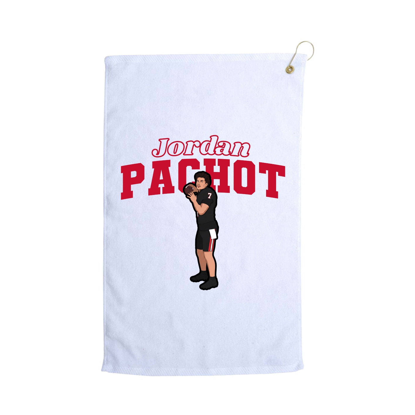 Golf Towel — Name Arch in White