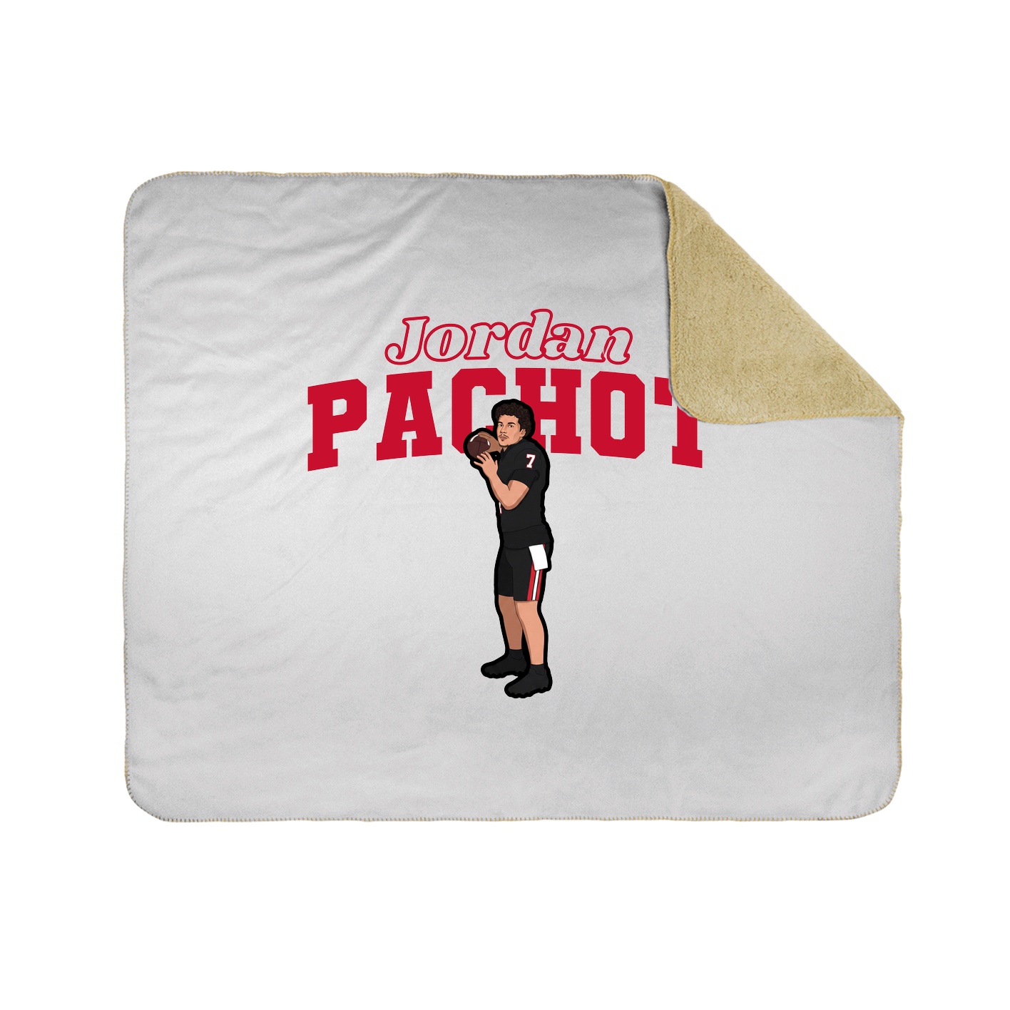 Throw Blanket — Name Arch in White