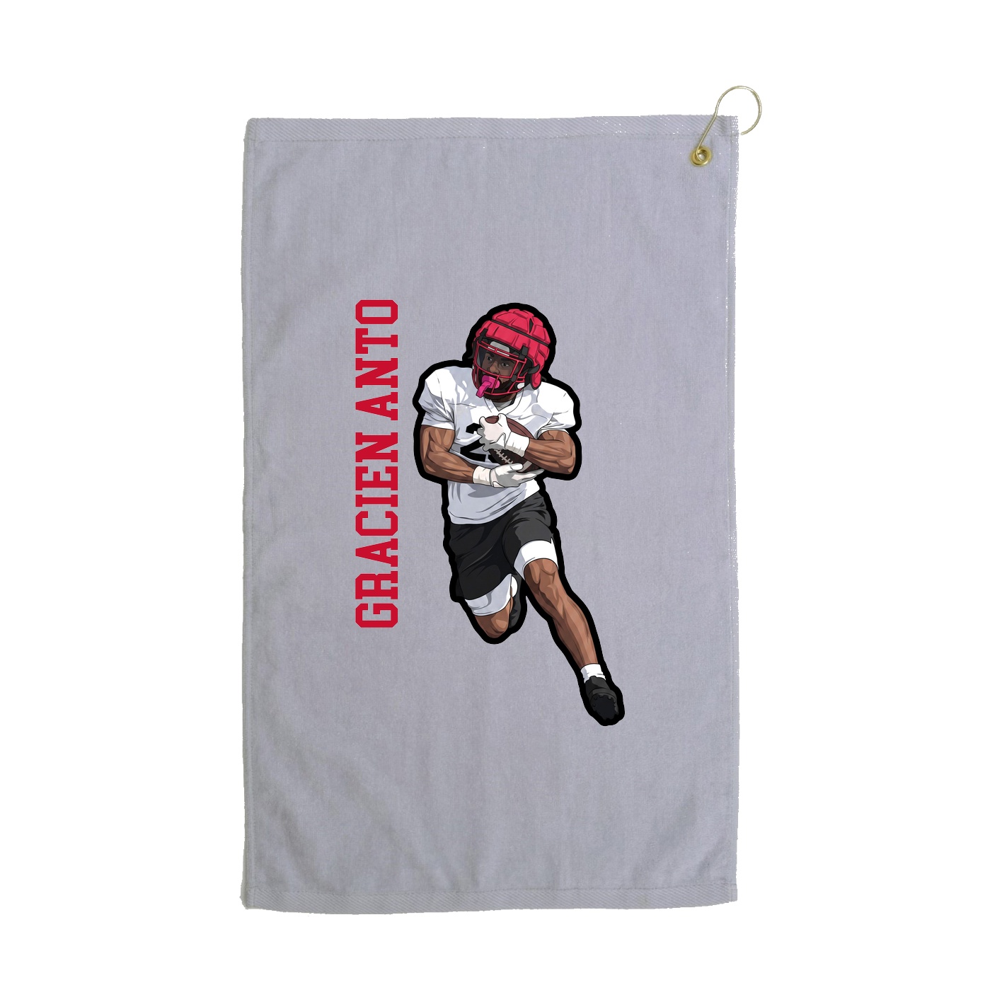Golf Towel — Name Vertical in Grey