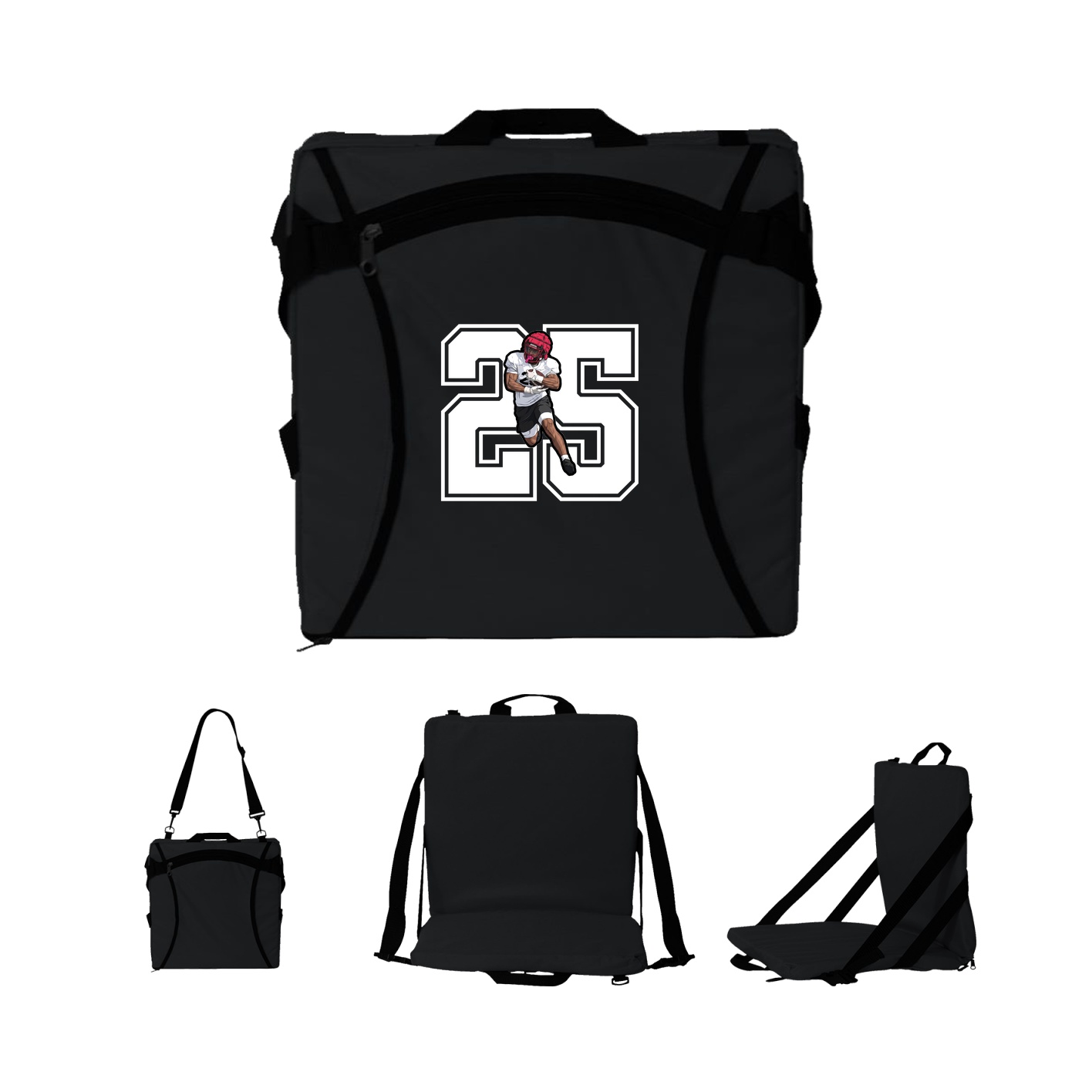 Folding Stadium Seat — Number in Black