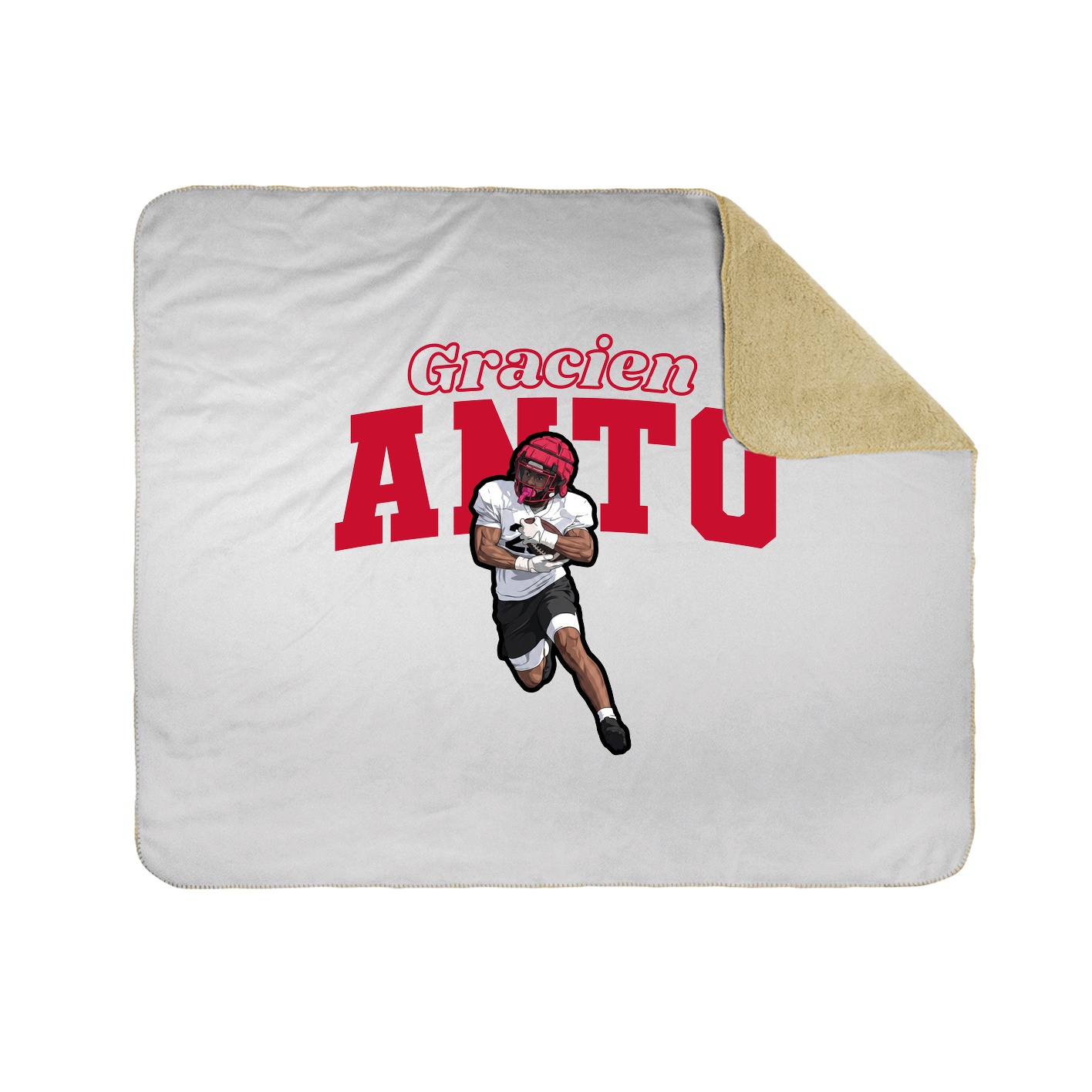 Throw Blanket — Name Arch in White