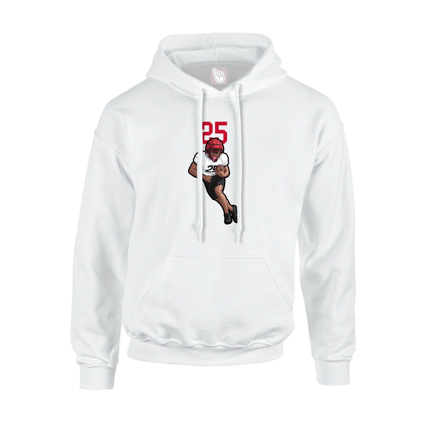 Youth Hoodie — Number Top in White