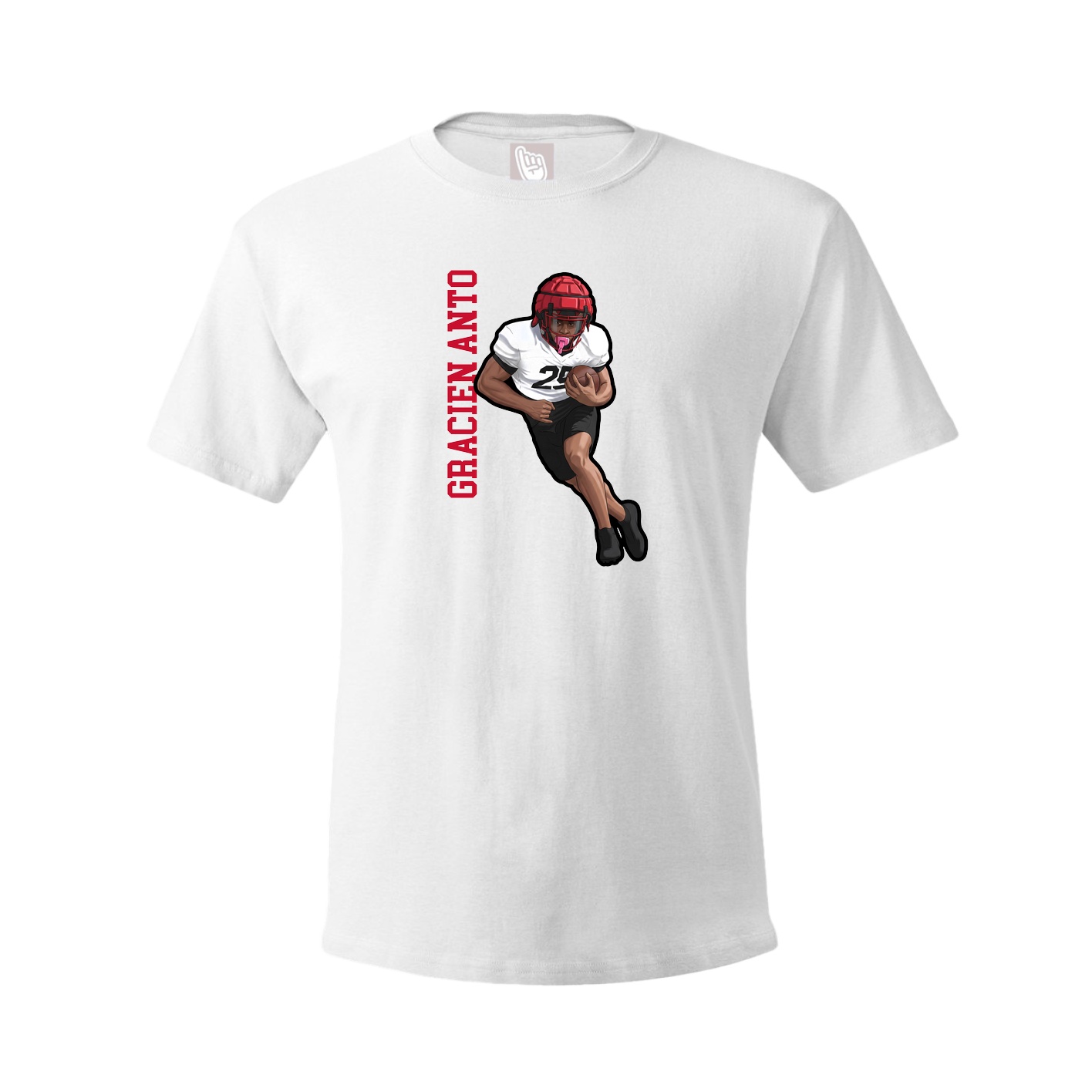 Tee — Name Vertical in White