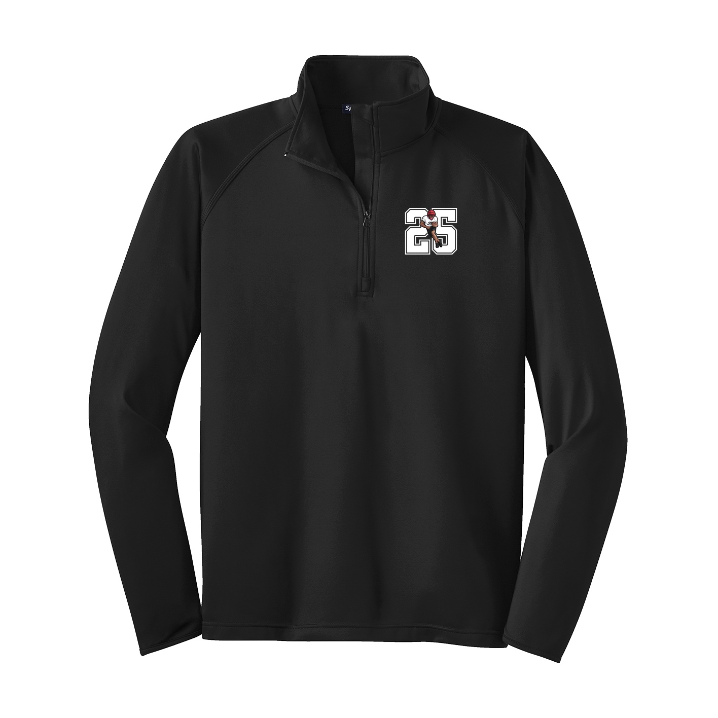 Q-Zip Pullover — Number in Black