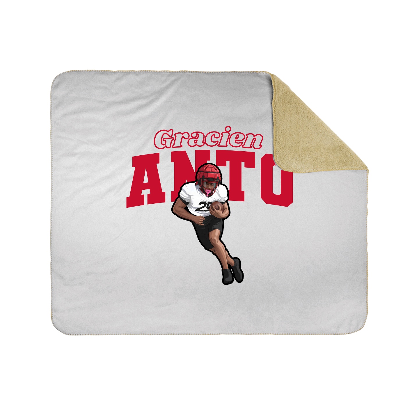 Throw Blanket — Name Arch in White