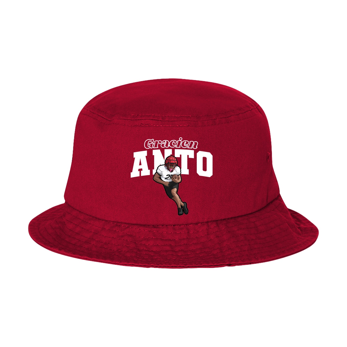 Bucket Cap — Name Arch in Red