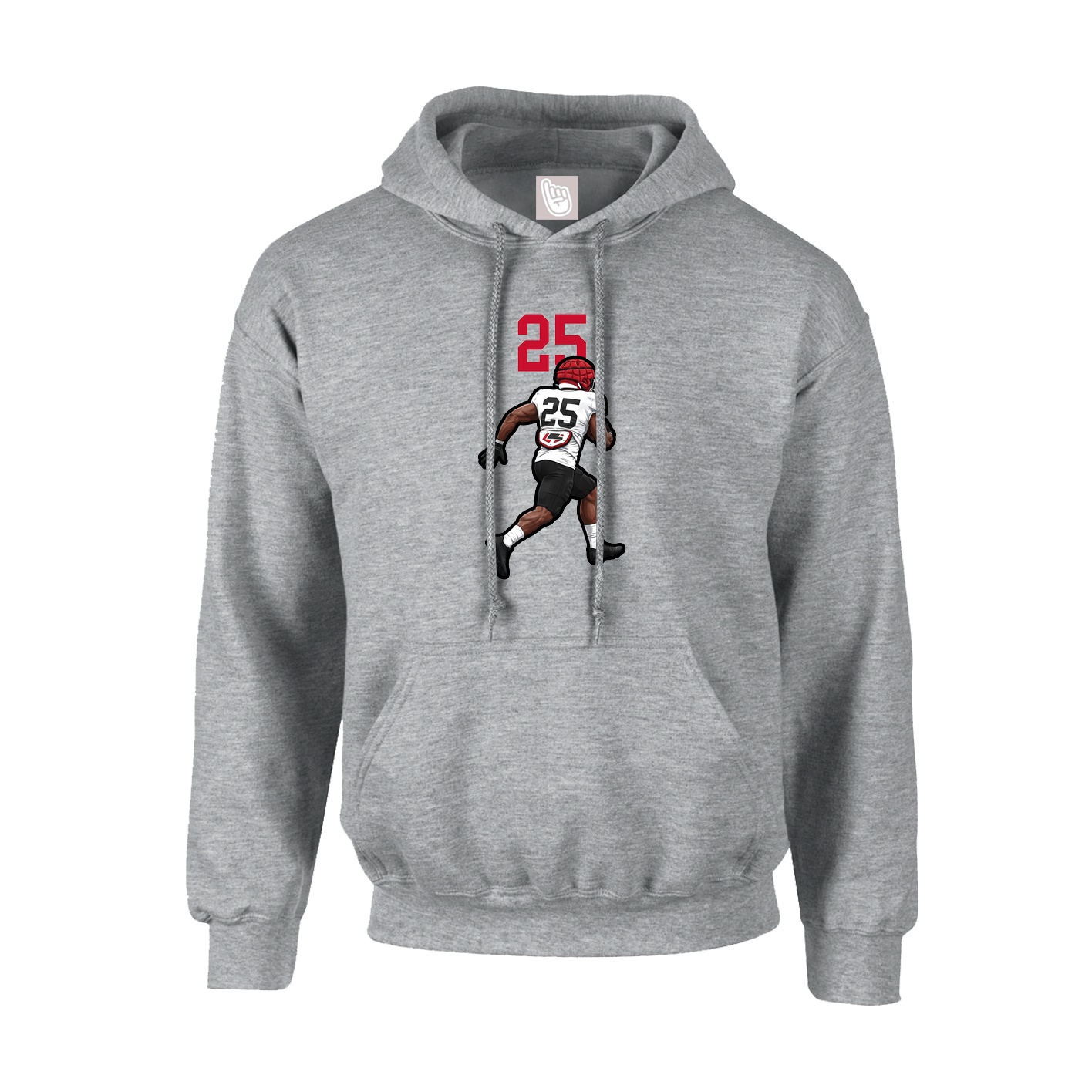 Youth Hoodie — Number Top in Grey