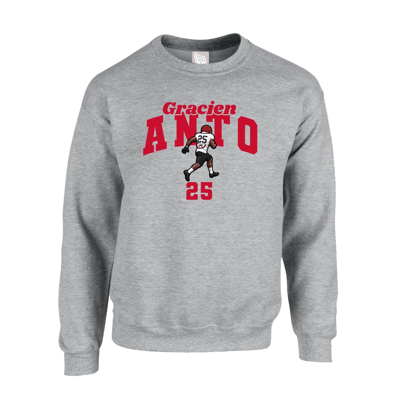 Fleece Crew — Signature Arch in Grey