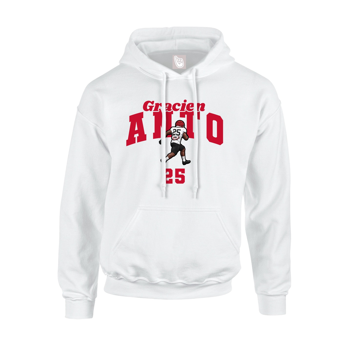 Youth Hoodie — Signature Arch in White