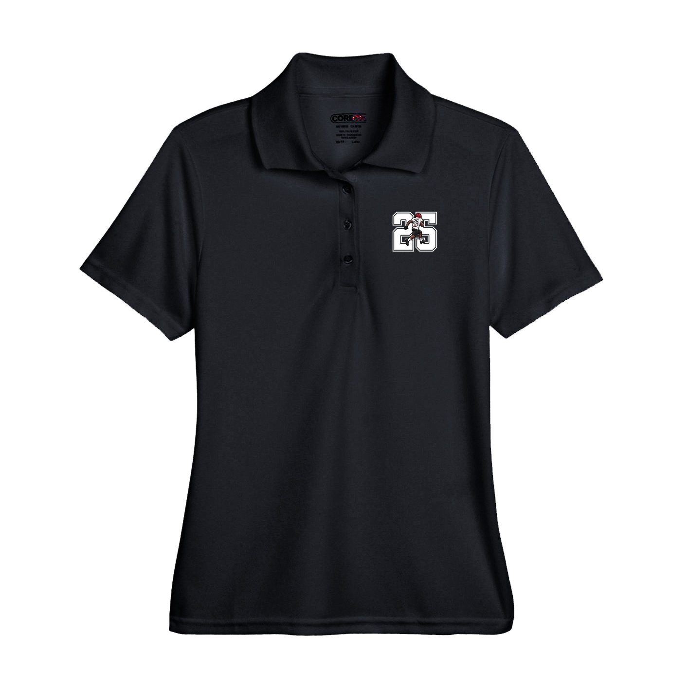 Performance Polo — Number in Black