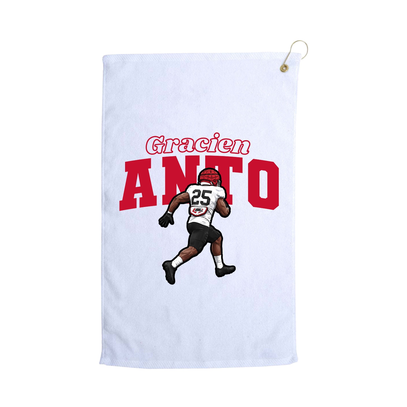 Golf Towel — Name Arch in White