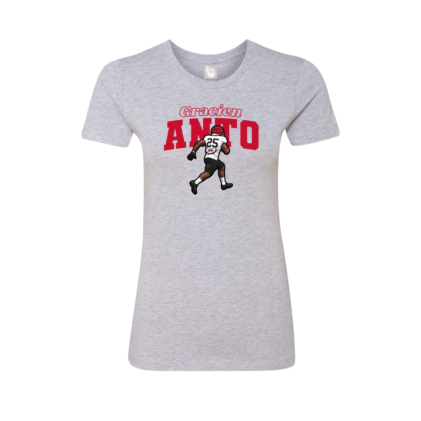 Womens Tee — Name Arch in Grey