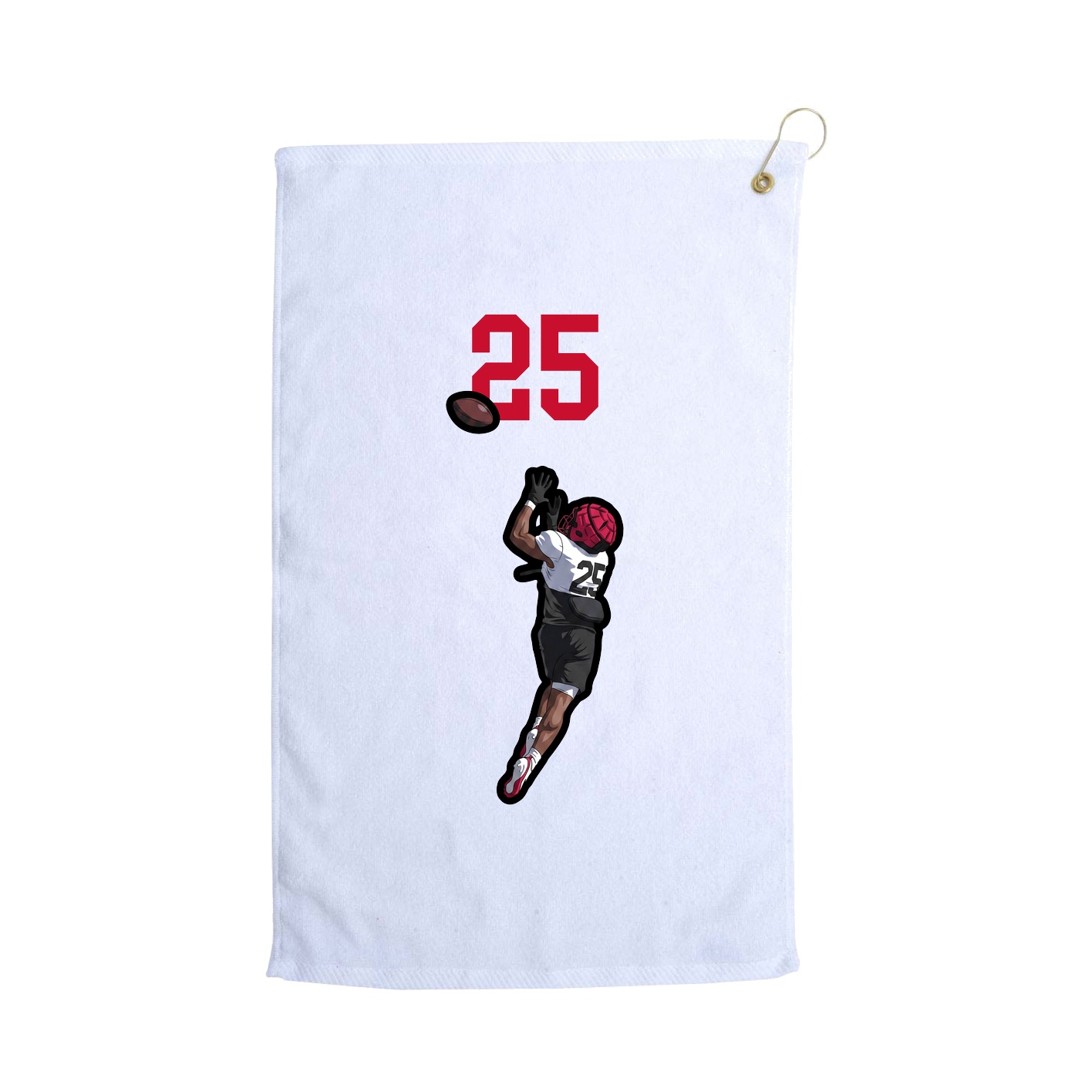Golf Towel — Number Top in White