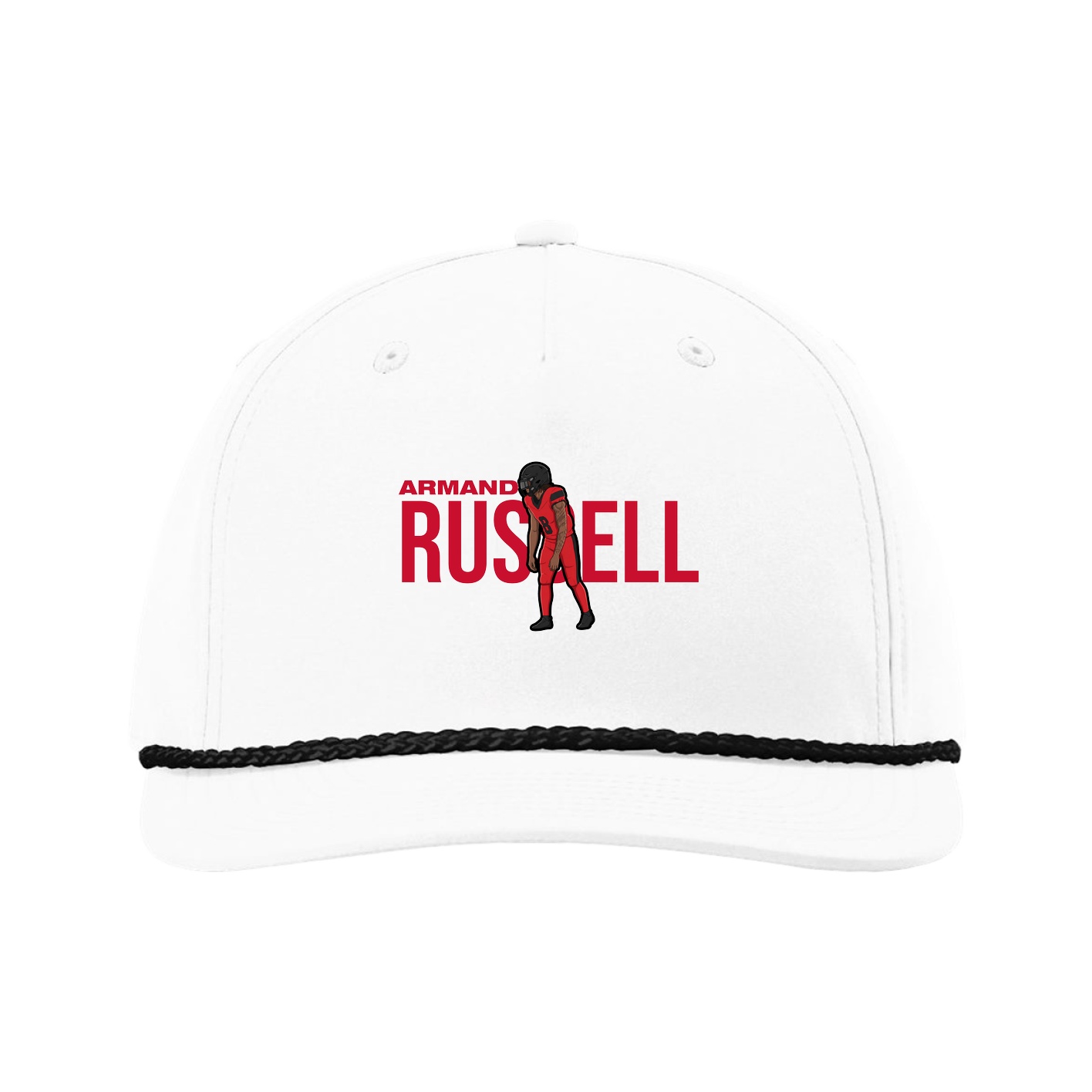 Five-Panel Classic Rope Cap — Player Name in White