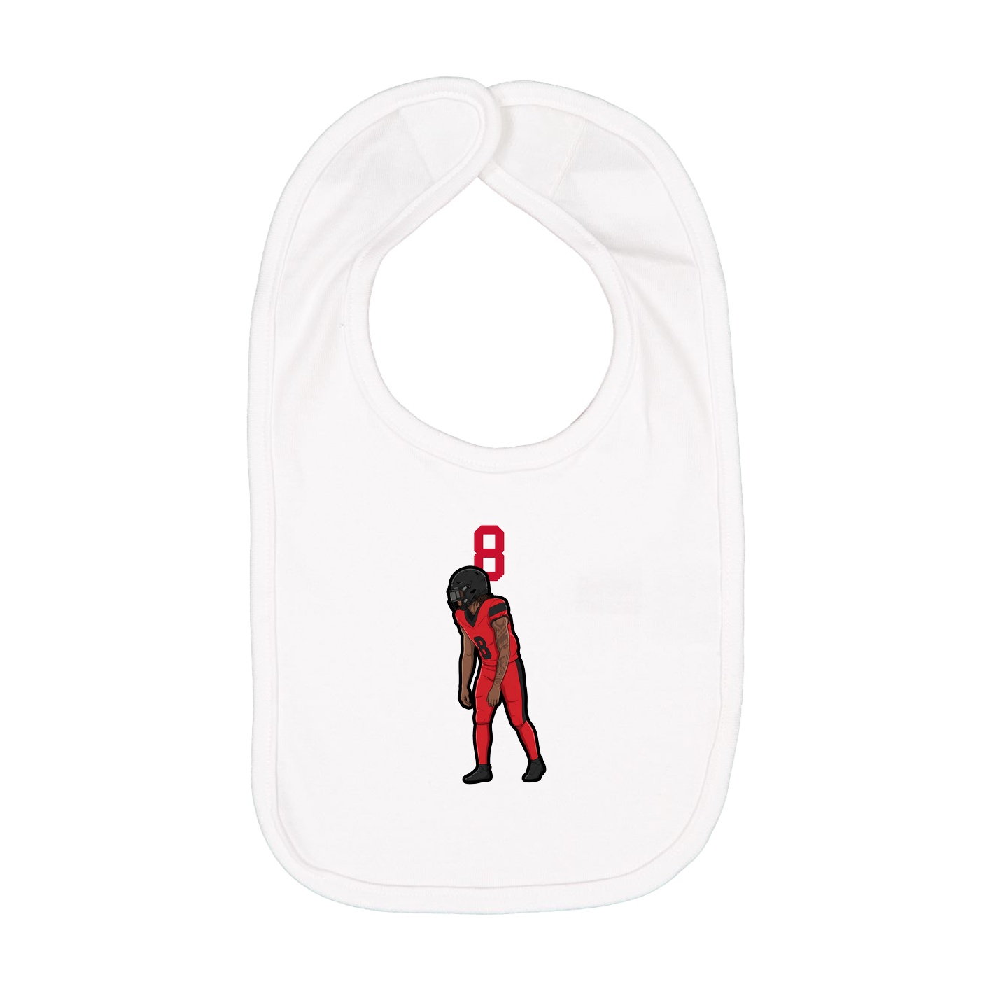 Infant Bib — Number Top in White