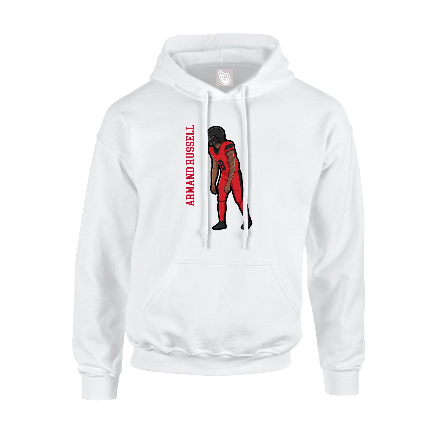 Youth Hoodie — Name Vertical in White