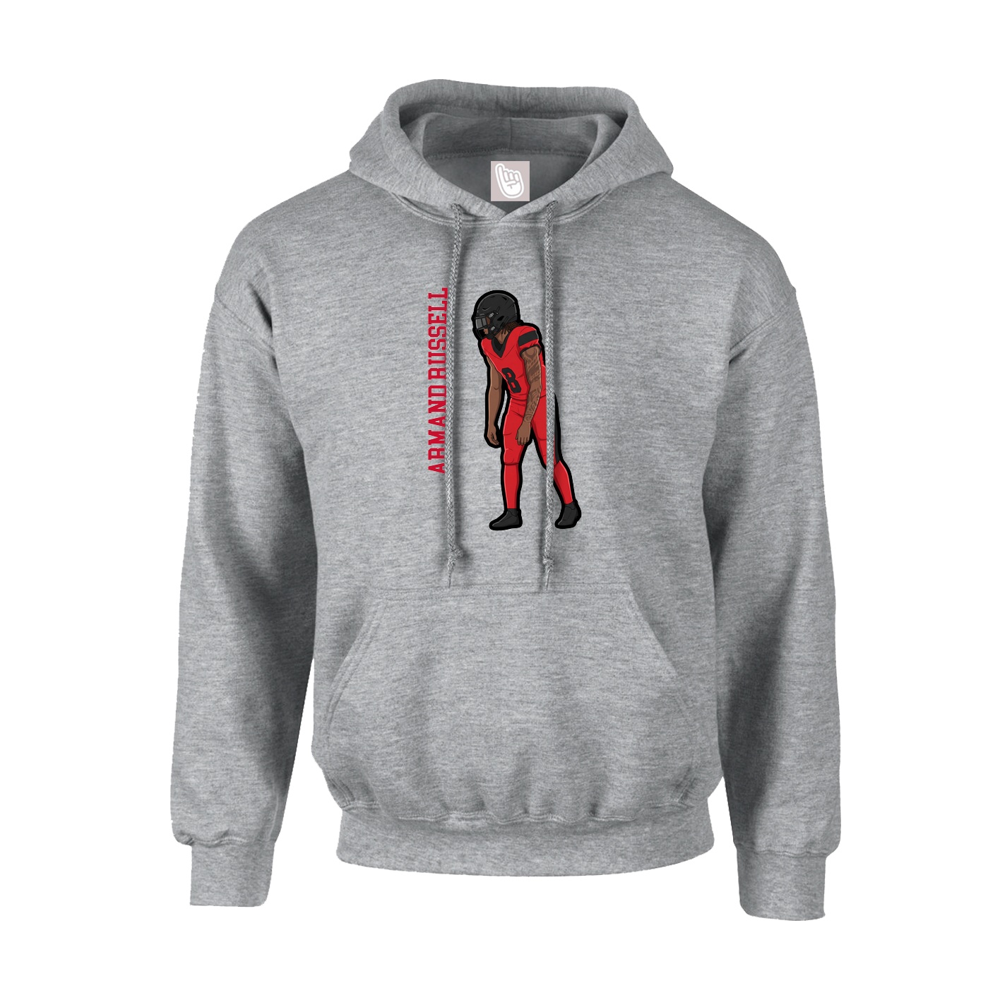 Youth Hoodie — Name Vertical in Grey