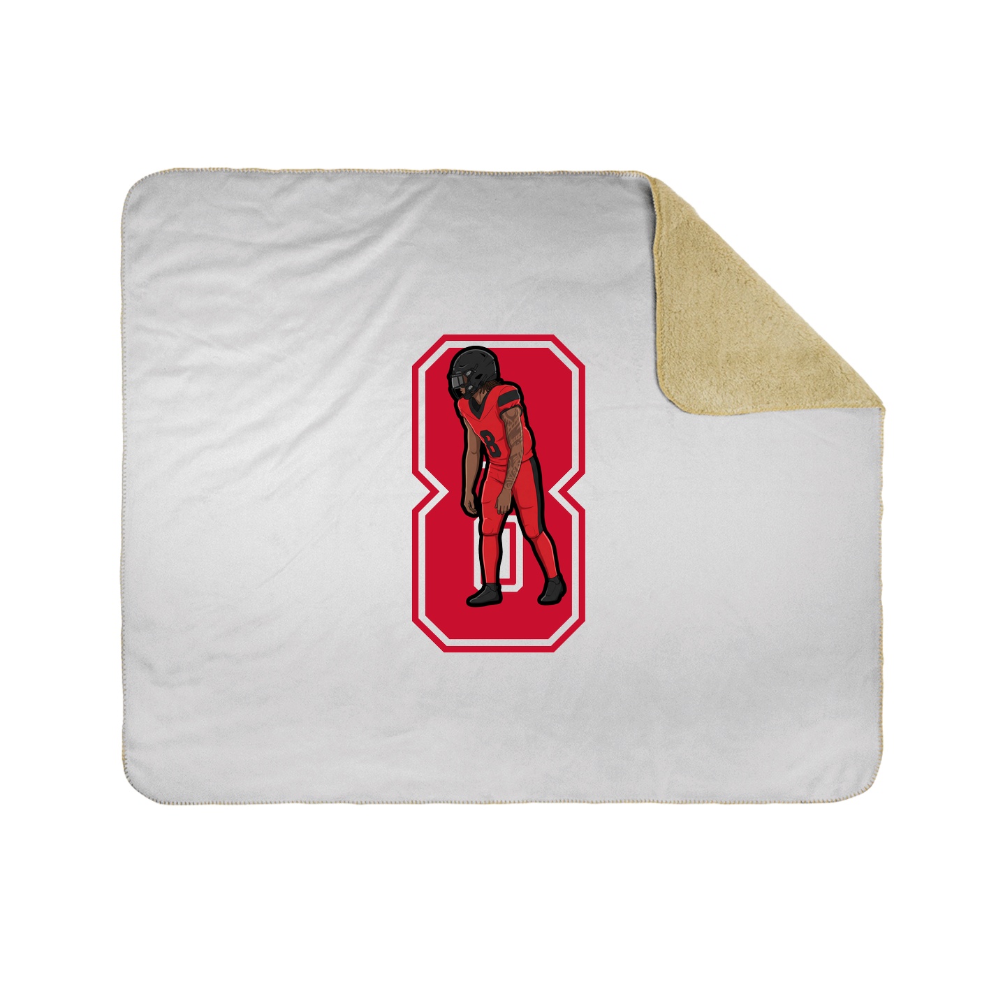 Throw Blanket — Number in White