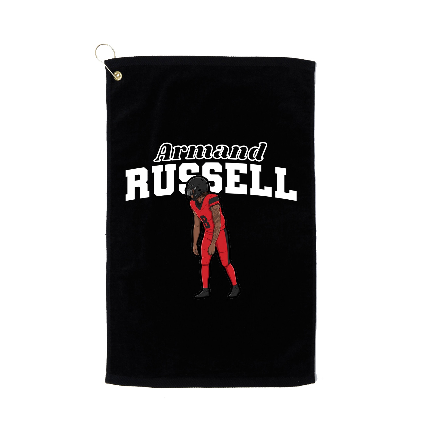 Golf Towel — Name Arch in Black