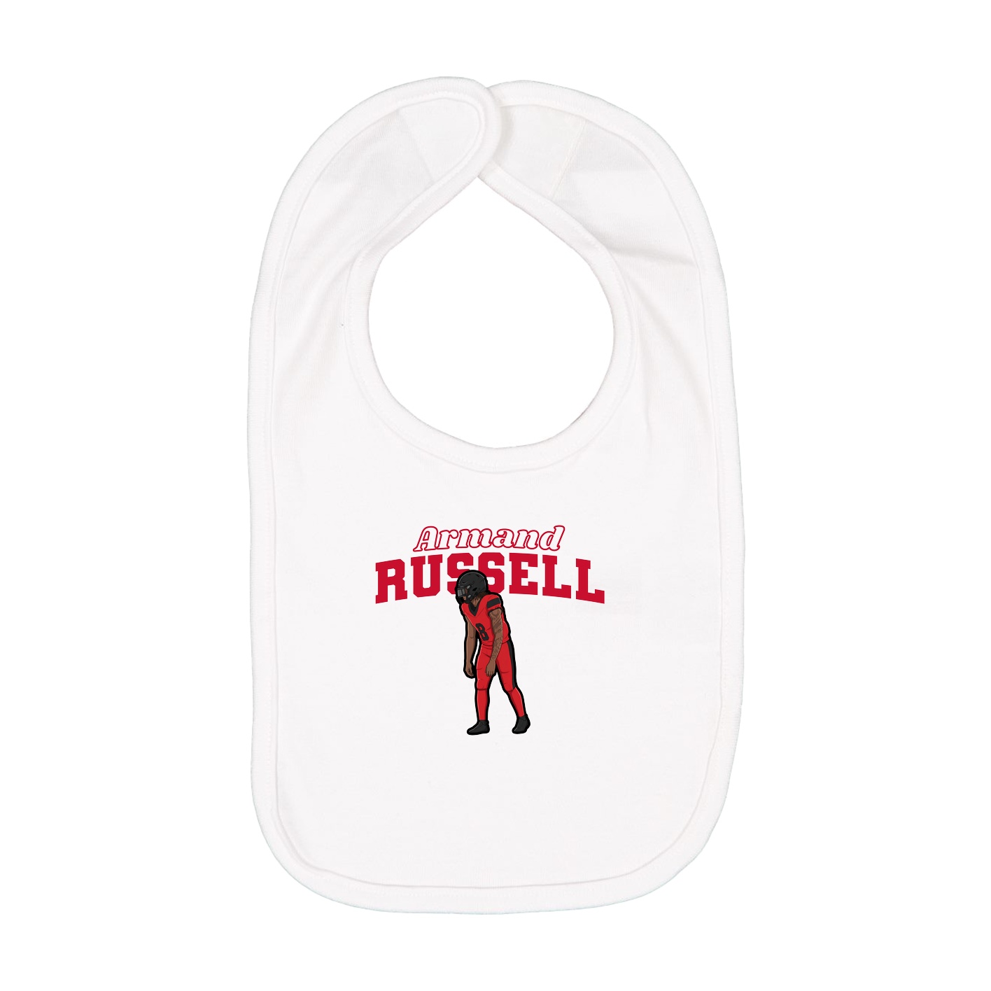 Infant Bib — Name Arch in White