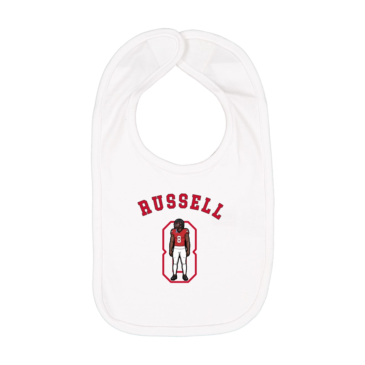 Infant Bib — Shirsey Arch in White