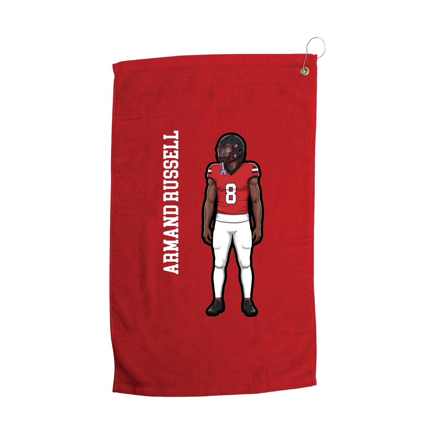 Golf Towel — Name Vertical in Red