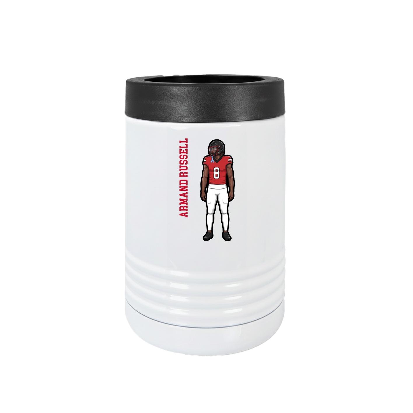 Beverage Holder — Name Vertical in White