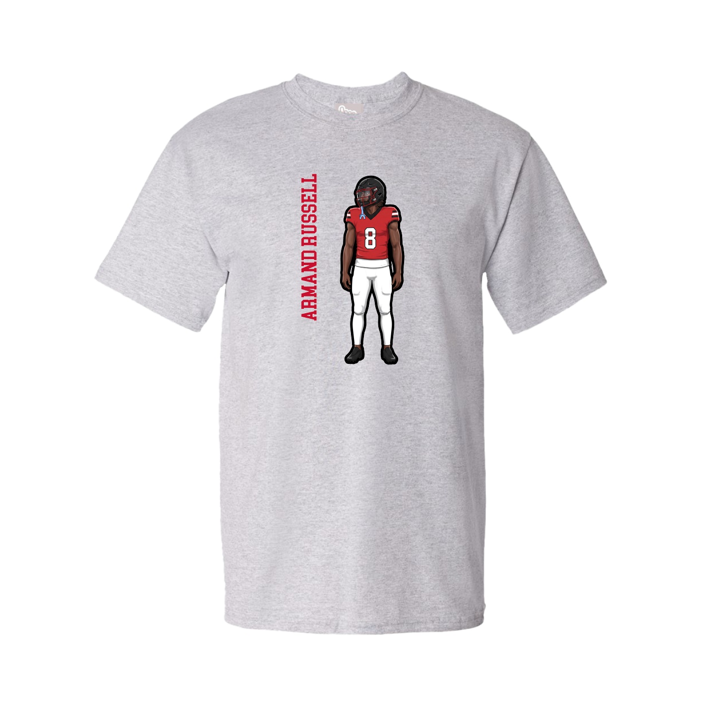 Tee — Name Vertical in Grey
