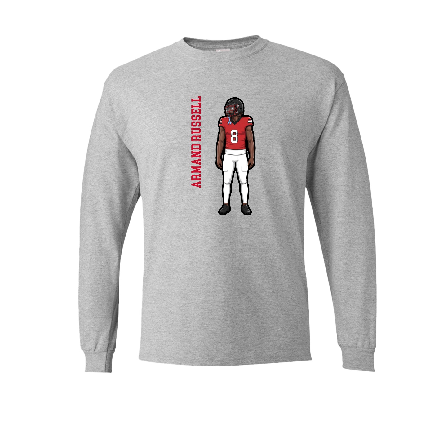 Long Sleeve Tee — Name Vertical in Grey
