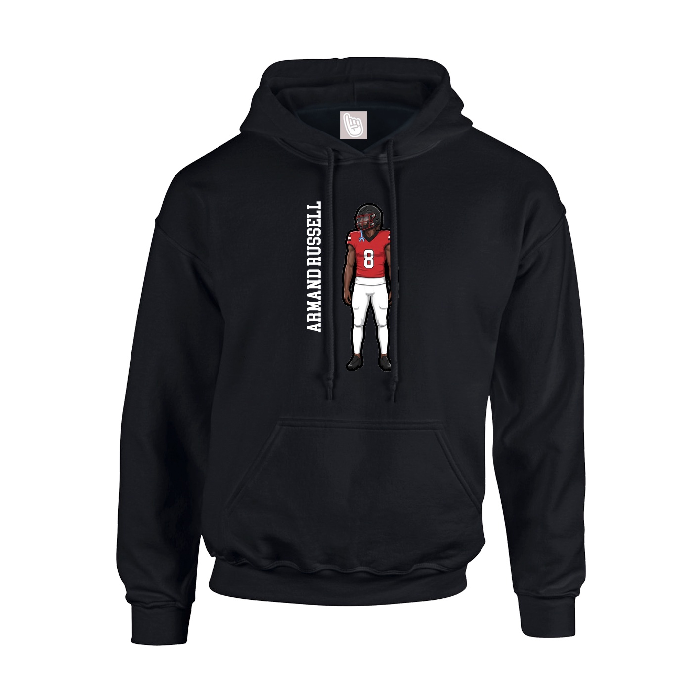 Hoodie — Name Vertical in Black