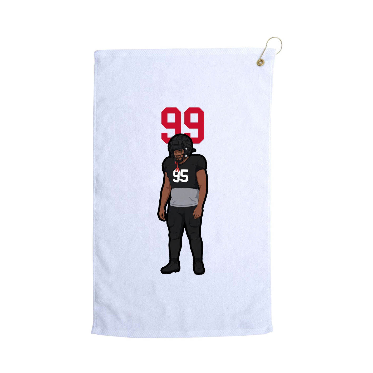 Golf Towel — Number Top in White