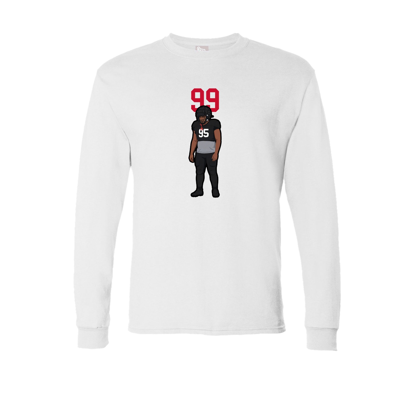 Long Sleeve Tee — Number Top in White
