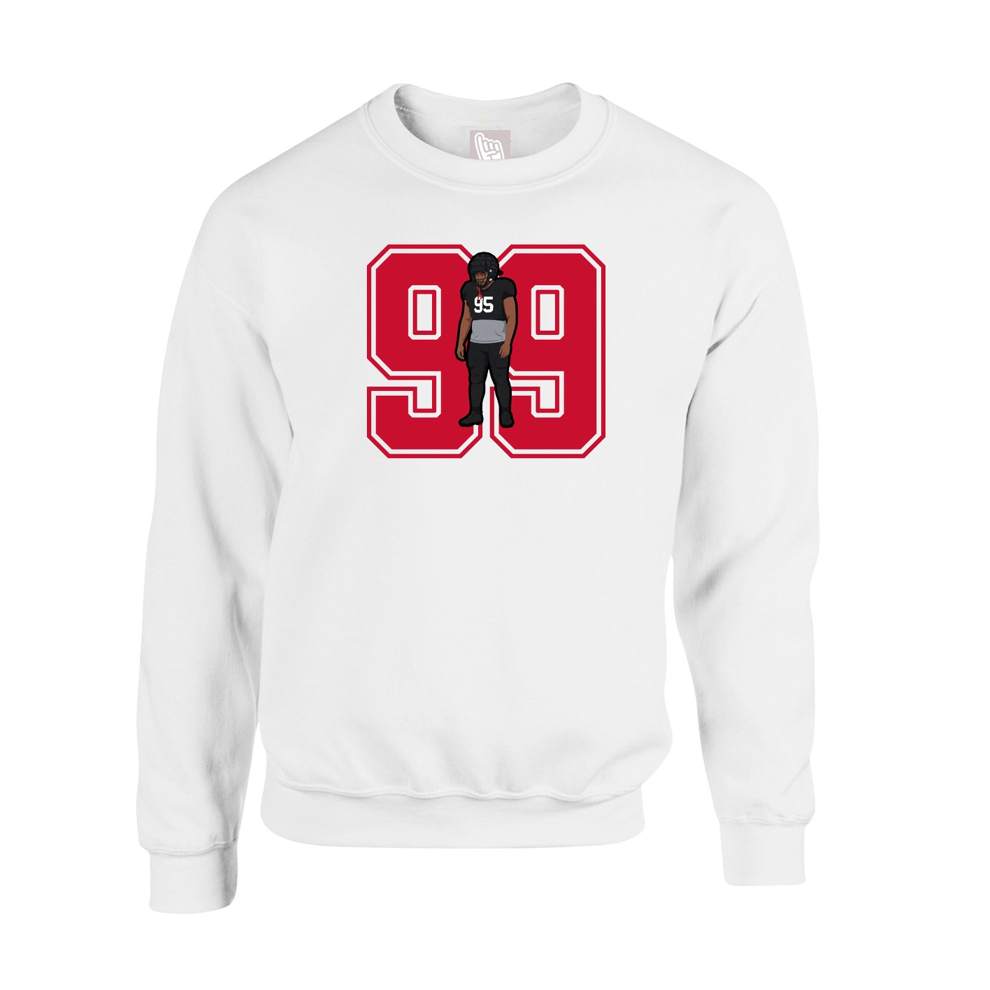 Fleece Crew — Number in White