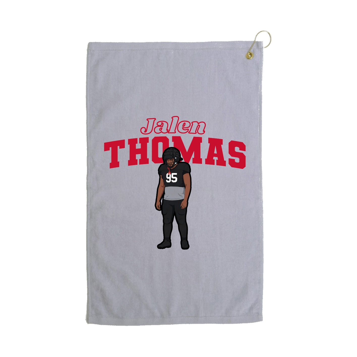 Golf Towel — Name Arch in Grey