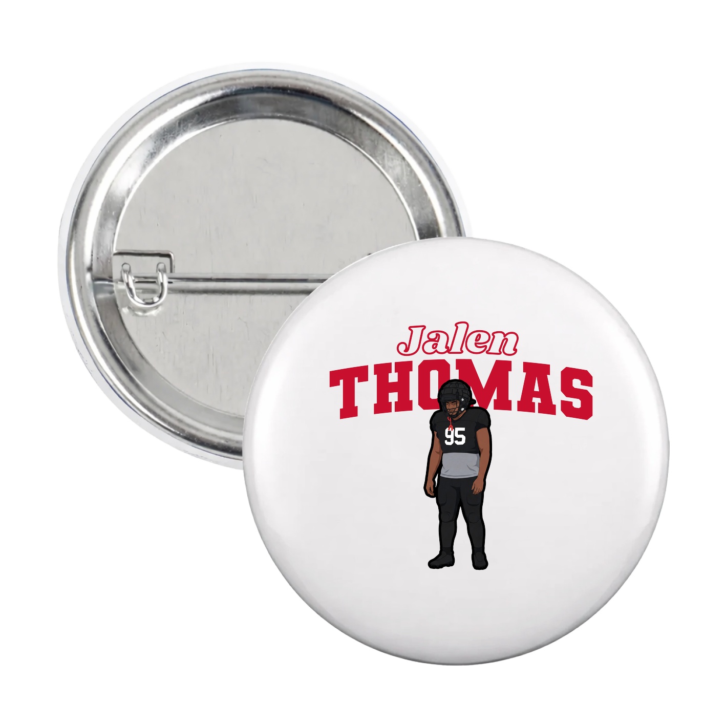 Game Day Button — Name Arch in White